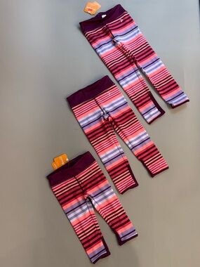 Gymboree Girls' Striped Leggings in Purple and Pink